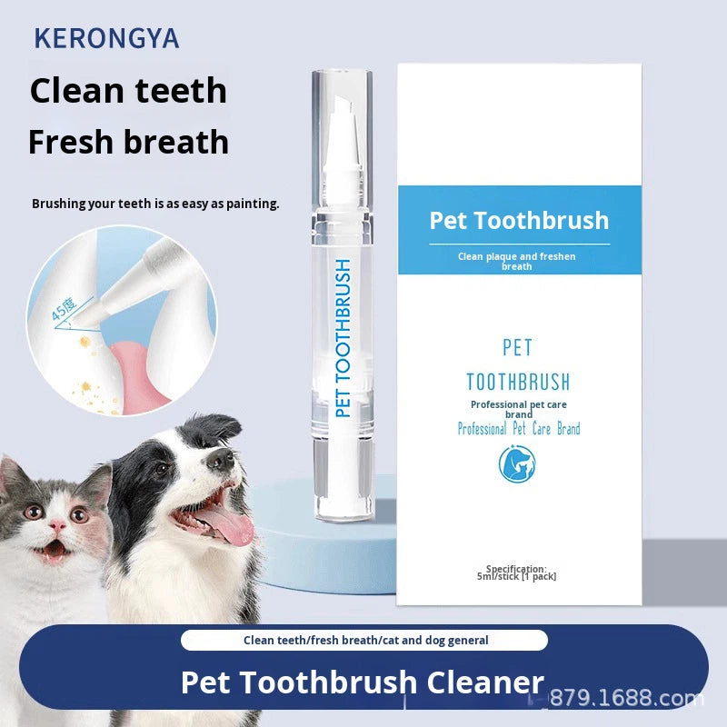 Pet Toothbrush Pen Integrated Toothpaste for Oral Cleaning